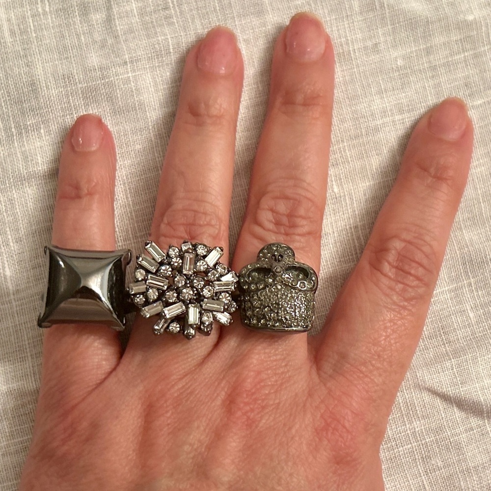 Three Finger Cocktail Statement Ring - image 3
